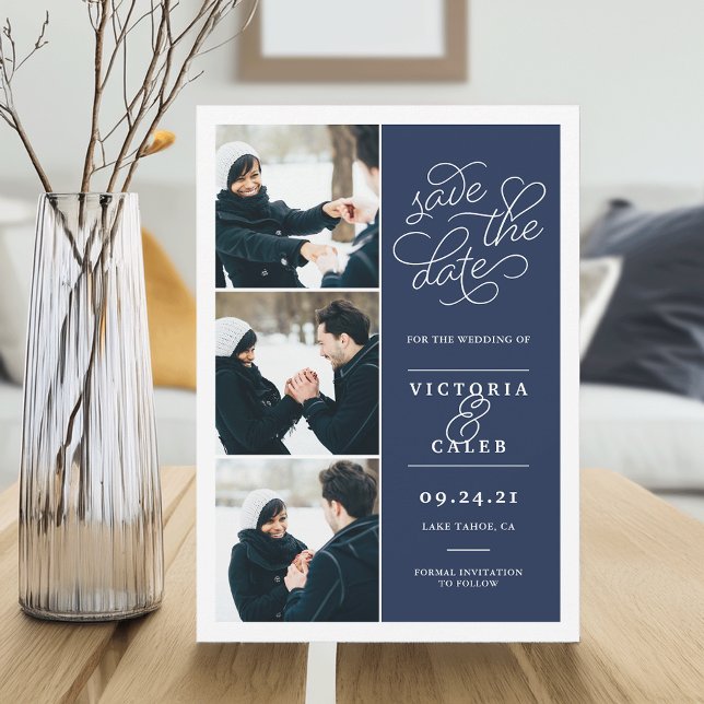 Reserve A Data Pedido Romântico | Colagem de Fotos Salvar a Data (Criador carregado)