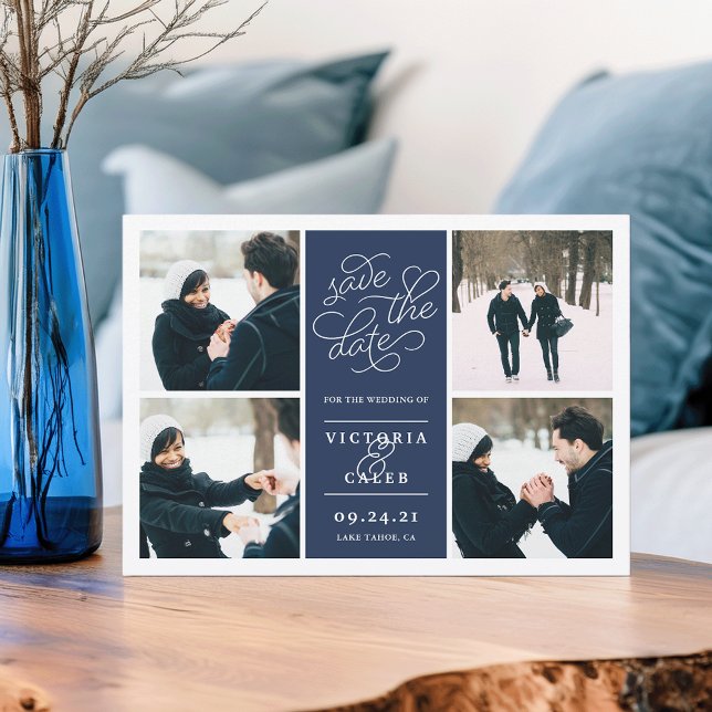 Reserve A Data Pedido Romântico | Colagem de Fotos Salvar a Data (Criador carregado)