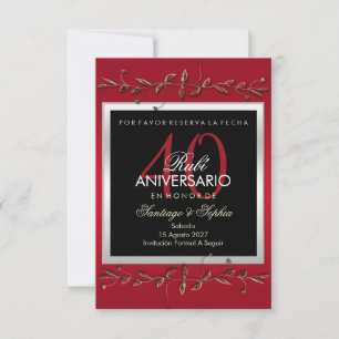 Reserve A Data Pedras Preciosas Rubi Elegantes 40º Aniversário de