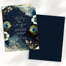 Penas de Pavão Celestial Elegante Casamento