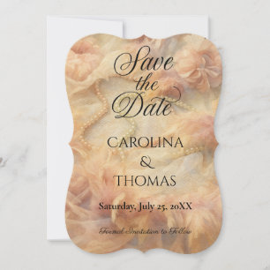 Reserve A Data Penas de Pérolas Florais Românticas