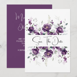 Reserve A Data Peões Roxos Escuros Salvem a Data