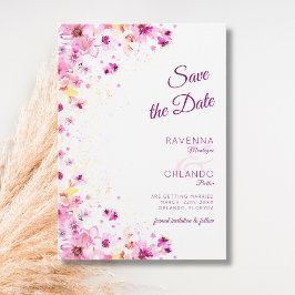 Reserve A Data Peônia Rosa Flor de Cerejeira Romance Arte Casamen