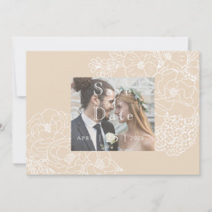 Reserve A Data Peônias Ivory Brancas de Casamento Romântico Foto