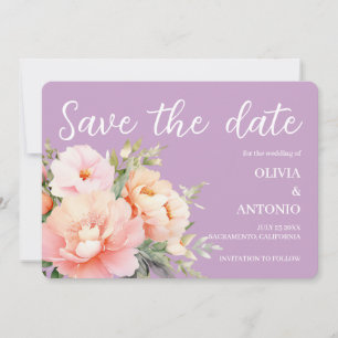 Reserve A Data Peony Lilac Floral Moderno Elegante