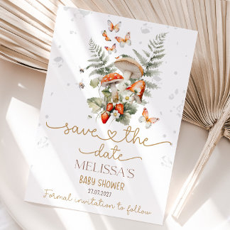 Reserve A Data Pequeno Chá de fraldas Chá de fraldas de cogumelo