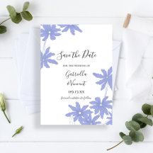 Periwinkle Blue Daisies Casamento Salve a Data