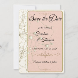 Reserve A Data Pérolas Douradas de Pérola Elegante Casamento Româ