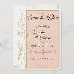 Reserve A Data Pérolas Douradas de Pérola Elegante Casamento Româ