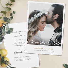 Reserve A Data Personalização de Foto de Script Elegante de Borda