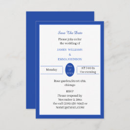 Reserve A Data Personalizado Azul Simples