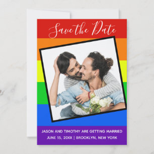 Reserve A Data Personalizado em negrito do Casal Rainbow Orgulho 