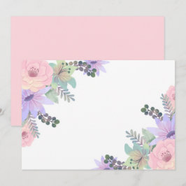 Reserve A Data Personalizado Floral Rosa Roxo em Branco