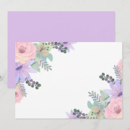 Reserve A Data Personalizado Floral Roxo Rosa em Branco