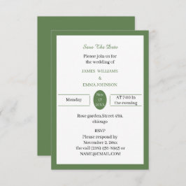 Reserve A Data Personalizado Verde Simples