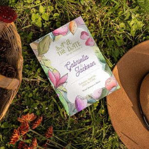 Reserve A Data Personalizar a Linda Aquarela Descrita Flor