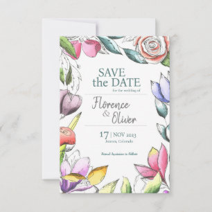 Reserve A Data Personalizar Bela Floral Descrito