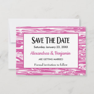 Reserve A Data Personalizar Casamento de Cor Branca Moderna, Rosa