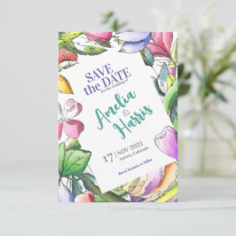 Reserve A Data Personalizar Floral Descrito Salvar Data