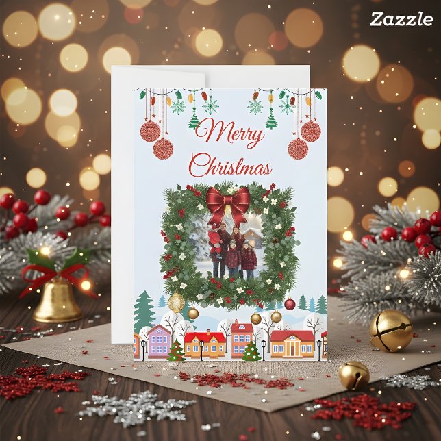 Reserve A Data Personalized Family Christmas Photo Card (Criador carregado)