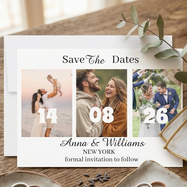 Reserve A Data Personalized Photo Save the Date Invitation (Criador carregado)