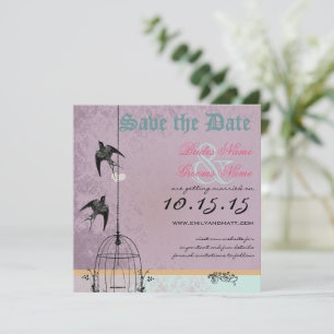 Reserve A Data Pêssego Cereja Damasco Save the Date da Gaiola de