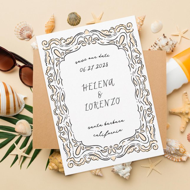 Reserve A Data Pêssego de desenho da caneta e da tinta (Criador carregado)