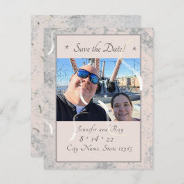 Reserve A Data Pêssego e Cinza Simples Salvar a Placa de Data