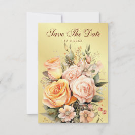 Reserve A Data Pêssego Russo e Casamento Floral Dourado Salvem a 