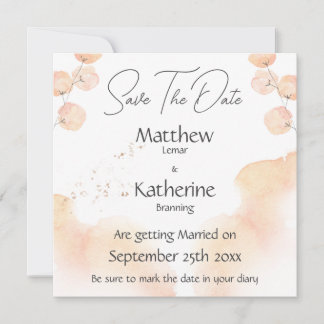 Reserve A Data Pessegueiro de Aquarela Moderna Salva O Casamento
