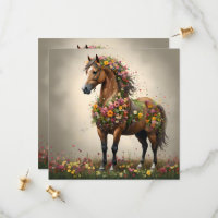 Pétalas E Cascos: Jardim de Fantasia Marrom Horse