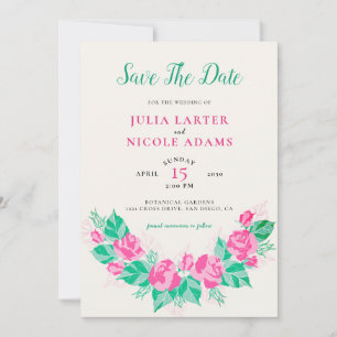 Reserve A Data Pétalas Rosa Verde Flores Jardim Casamento