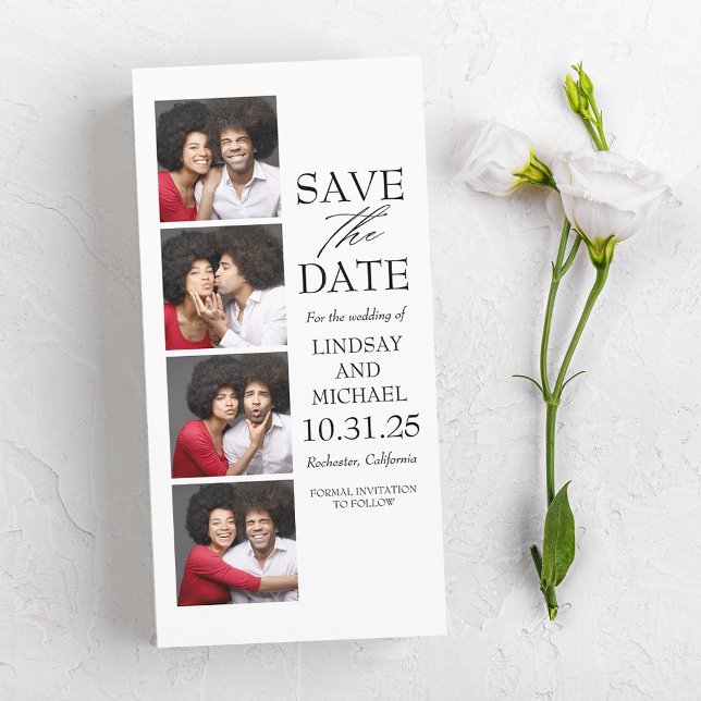 Reserve A Data Photo Booth Bookmark Style Modern Save the Date (Criador carregado)