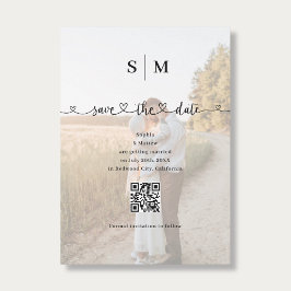 Reserve A Data Photo Heart Script QR Code Wedding