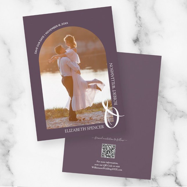Reserve A Data Photo Purple QR Code Wedding (Criador carregado)