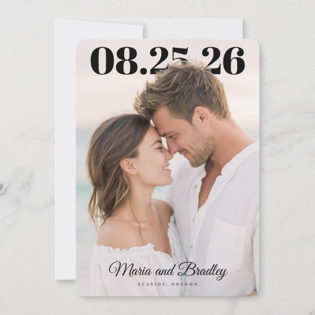 Reserve A Data PhotoPop Modern Wedding Date Design (Frente)