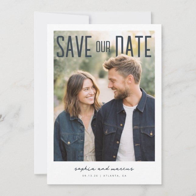 Reserve A Data PhotoPop Salve Nossa Data Design Moderno (Frente)