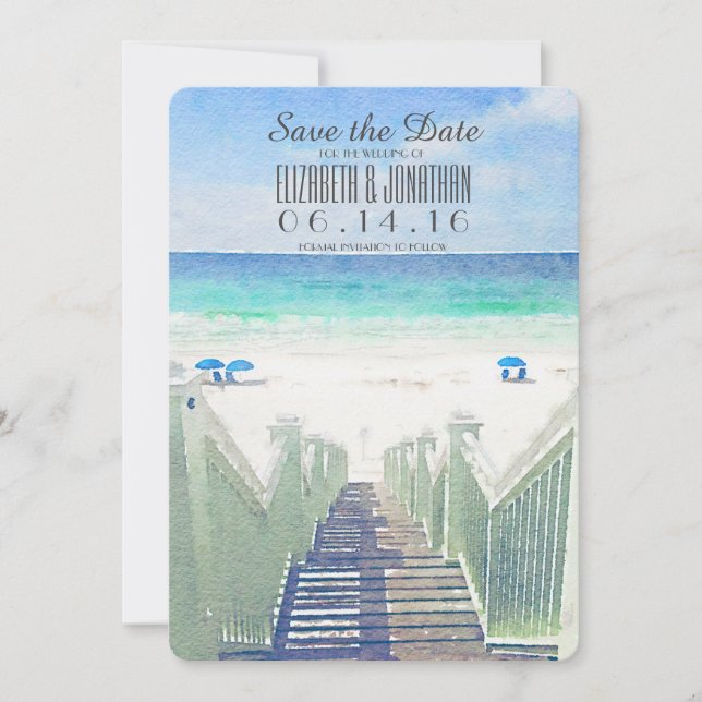 Reserve A Data Pier de Praia de Aquarela | Tropical Salvar a data (Frente)