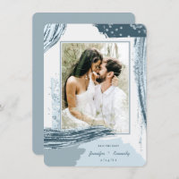 Pincel Abstrato Azul com Pintor Azul Chic Dusty Tr