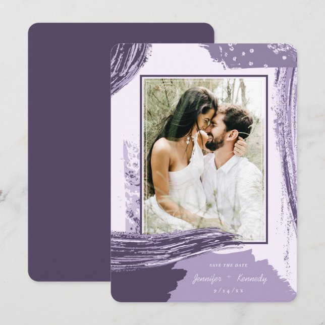 Reserve A Data Pincel de Abstrato pinto roxo chic - Foto (Frente/Verso)