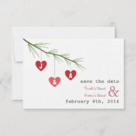 Reserve A Data Pine Bough Hearts Namorados Casamento Salve A Data