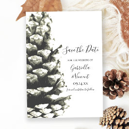 Reserve A Data Pine Cone em White Woods Casamento Salve a Data