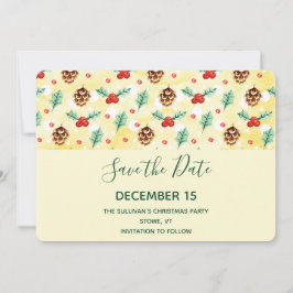 Reserve A Data Pine Cones e Holly Natal Patterno