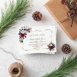Reserve A Data Pinheiro Floral Dourado Da Burgundia De inverno Sa<br><div class="desc">Elegante,  Borgonha,  design de cartão Floral Branco. Apresenta um belo buquê floral Burgundy branco,  cor d'água branca,  setas florais únicas com corações como divisor,  uma elegante estrutura falsa de ouro. Use a ferramenta Personalizar para adicionar suas informações. Para obter itens correspondentes,  visite minha Coleção de Buquês Florais de inverno.</div>