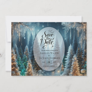 Reserve A Data Pinheiros Geados no Brilho do Inverno Casamento