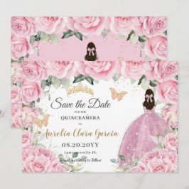 Reserve A Data Pink Floral Princess Quinceañera Quince Sweet 16 