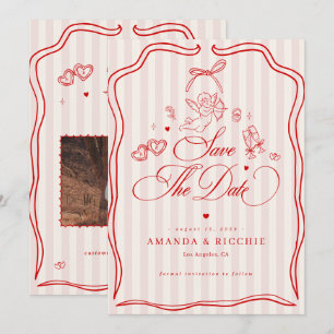 Reserve A Data Pink & Red Vintage Cupido