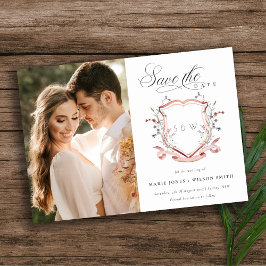 Reserve A Data Pink Wildflower Monograma Crest Fotografia Por Aqu