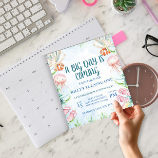 Reserve A Data Pintable First Birthday Save Date Ocean