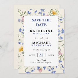 Reserve A Data Pintura aquarela de flores silvestres campo Casame